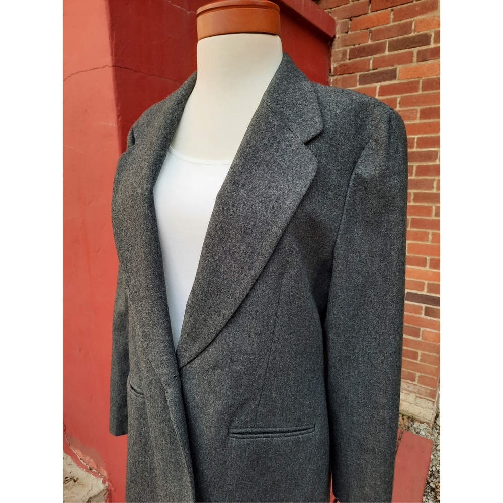 Pendleton Vintage 90's USA Wool Blazer Jacket Charcoal Gray - Picture 3 of 10